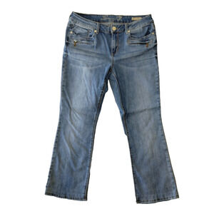 Seven7 Women’s Slim Boot Light Wash Jeans Stretch Bootcut Size 14 Mid Rise